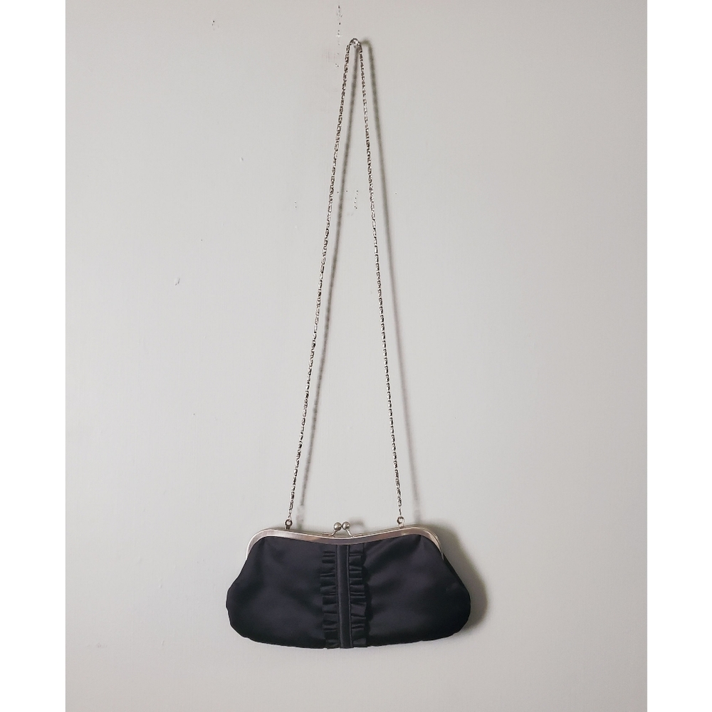 Liz Claiborne | Kiss Clasp Ruffle Small Evening Crossbody Clutch Bag Purse
